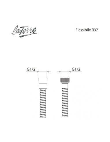 La Torre New Tech Σπιράλ Ντουζ 150cm...