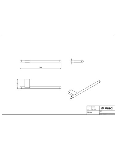 Verdi Omega Μπάρα Πετσέτας Μονή Χρωμέ...