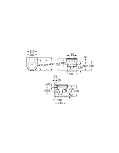 Roca Inspira Λεκάνη Κρεμαστή με...