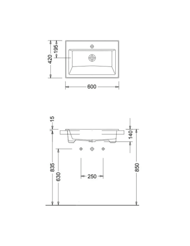 Serel Ένθετος Νιπτήρας Πορσελάνης...