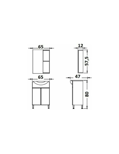 Drop Alfa 65 Έπιπλο Μπάνιου Σετ...