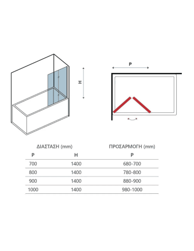 Karag S7 Vasca Διαχωριστικό Μπανιέρας...