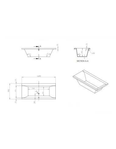 Acrilan Sunshine Μπανιέρα Ευθύγραμμη...